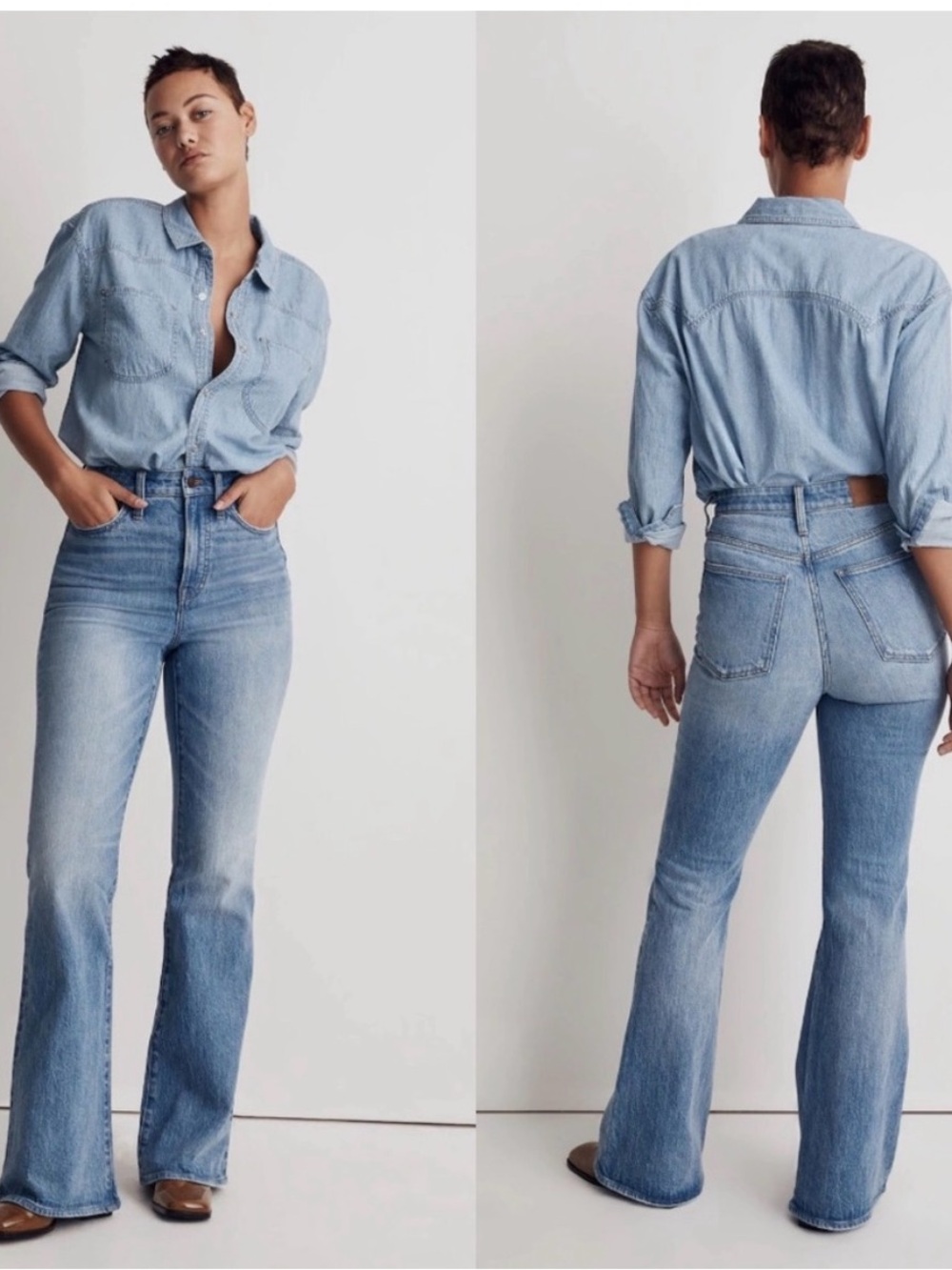 MADEWELL The Perfect Vintage Flare Jean Blue Delavan Wash Size 31 90's